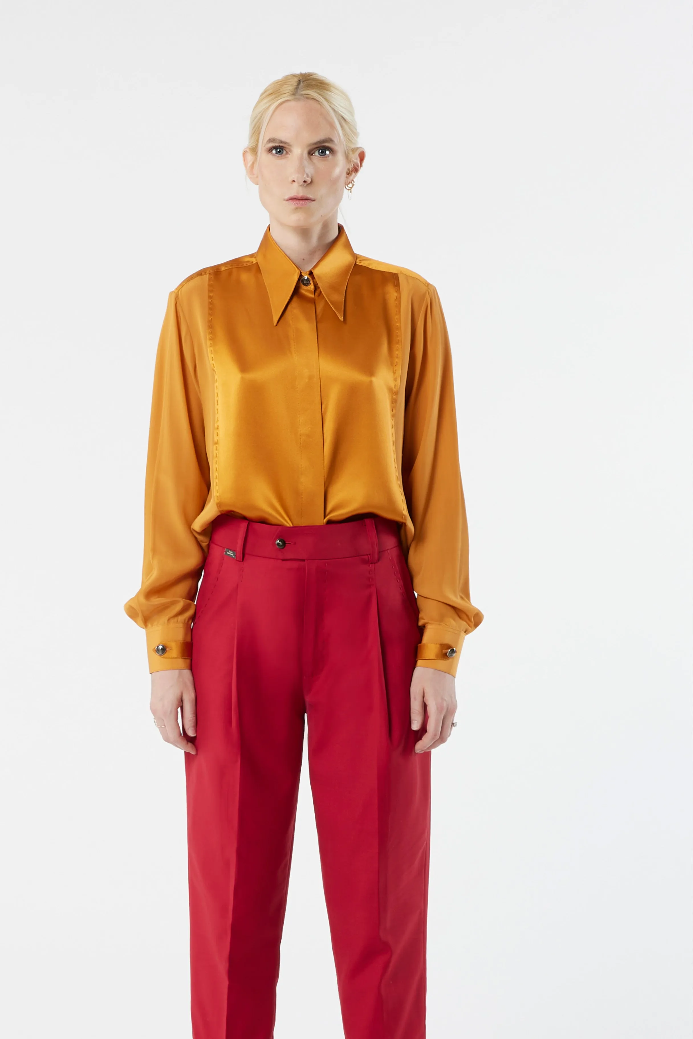 LOCK ochre - silk shirt